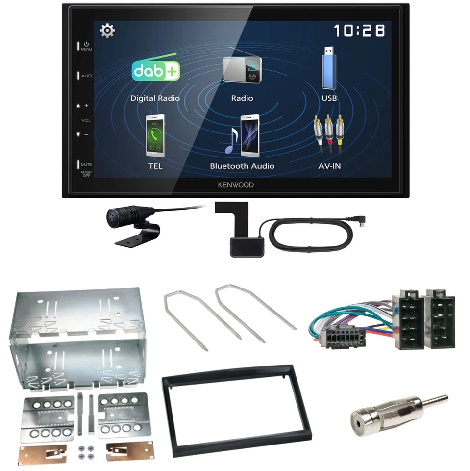 Kenwood DMX129DAB DAB+ Bluetooth USB Einbauset für Peugeot 307 Citroen C2 C3 - Bild 1 von 1