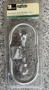 Vintage Curtain Tie Backs Holdback cafe NOS Set of 2 silver clear at home Meijer - Picture 1 of 7