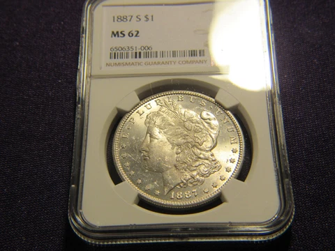 1887-S Morgan dollar graded NGC-62 Cover