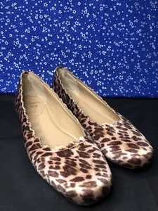 Crown & Ivy flache Damenschuhe Leopardenmuster Slipper Größe 8,5 M Kunstfell Venedig – NEU! - Bild 1 von 5