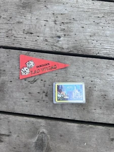 Las Vegas Mini Deck Of Playing Cards New Vintage With Pre-owned Pennant - Picture 1 of 5