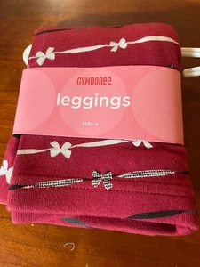 NEW Gymboree HOLIDAY FRIENDS (SZ 4) Christmas Bow RED Girls LEGGINGS Pants - NWT - Picture 1 of 4