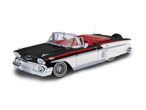 1958 Chevrolet Impala Convertible Lowrider Black 1:24 Scale - 79025WHBK-TS - Picture 1 of 2