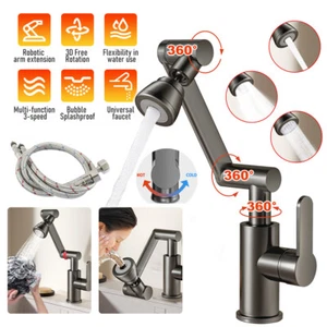 3 Modes Kitchen Faucet 360° Swivel Sprayer Bathroom Sink Mixer Tap Single Handle - Picture 1 of 12