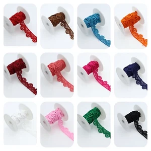 2CM Wide 2 M  Beautiful Rose Shape Lace Trim Colors Guipure Embellishing Sewing  - Picture 1 of 49