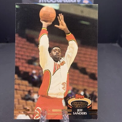 1992-93 Topps Stadium Club Jeff Sanders #336 Atlanta Hawks - Image 1 of 2
