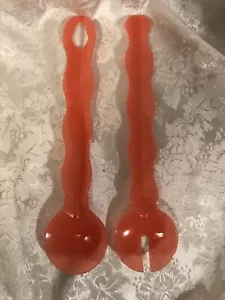 Tupperware Impressionen Salatzange Servierlöffel orange brandneu kostenloser Versand - Bild 1 von 3