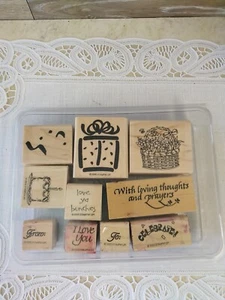 Assorted Wood Mounted Stamps lot of 10 - Picture 1 of 4