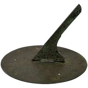English Georgian Architectural Bronze Garden Round Sundial Top With Gnomon - Picture 1 of 24