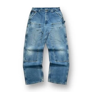 Carhartt Men's Vintage Double Knee Carpenter Jeans 35x34 Blue - Picture 1 of 8