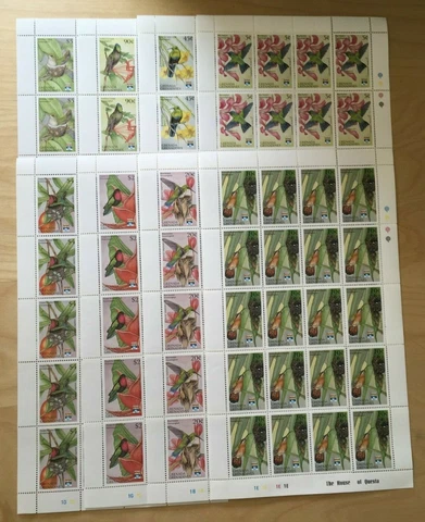 FULL SHEETS Grenadines 1992 1423-30 - Hummingbirds - Set of Sheets - MNH Cover
