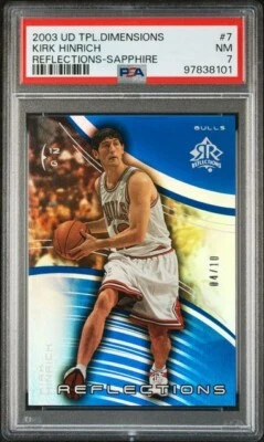 Triple Dimensions Kirk Hinrich 2003 reflejo zafiro 4/10 PSA 7 Pop 1 más alto Foto 1 de 2