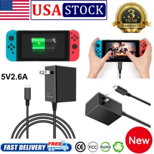 For Nintendo Switch AC Power Supply Adapter Wall Travel Fast Charger Cable 2.6A - Picture 1 of 12