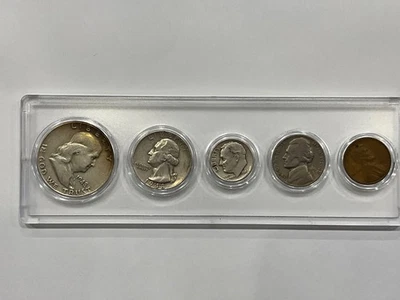 1948 BIRTH YEAR 5 COIN SET - 90% SILVER COINS (3) INCLUDED - CIRCULATED SET    - Image 1 of 2