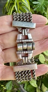 LISA JENKS Multi Chain Sterling Silver Vintage Bracelet Designer Modernist - Picture 1 of 7