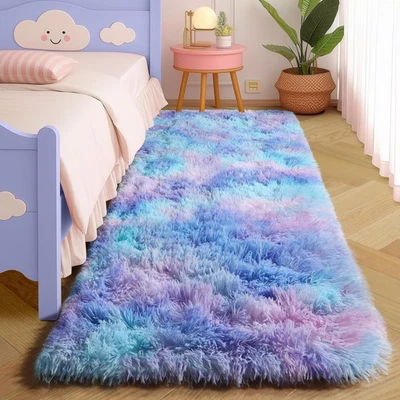 Alfombra Corredor Amdrebio Púrpura Arco Iris 2x6 Dormitorio Niñas Habitación Decoración Sirena Frozen T Foto 1 de 4