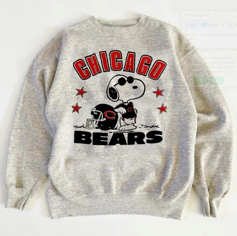 Chicago Bears NFL cartoon graphic ash color Sweatshirt men women KV21986 - Image 1 of 1