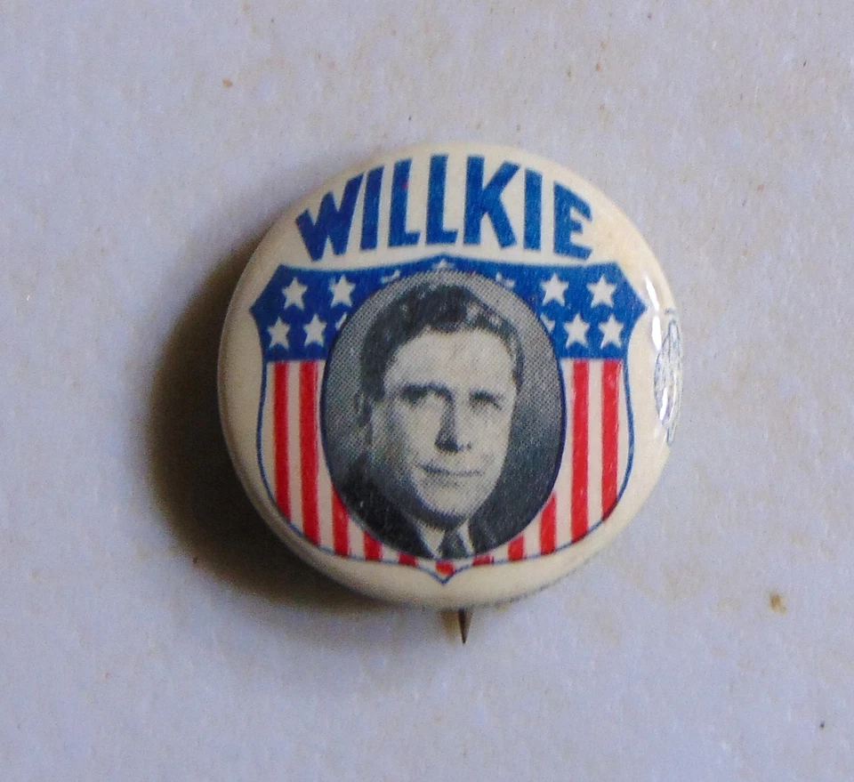 Wendell Willkie 1940 campaña pin botón político Foto 1 de 1