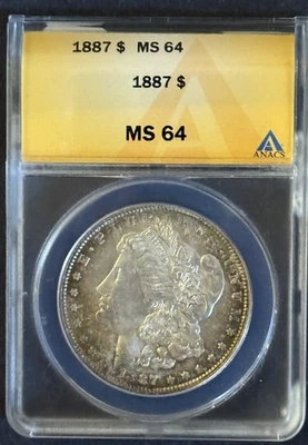 1887 Morgan Silver Dollar, MS64 ANACS (11813) - Image 1 of 3