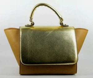 Galibelle Camel & Gold Faux Leather Medium Handbag Shoulder Bag Excellent Cond - Picture 1 of 10