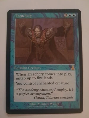 Treachery MP MTG Magic the Gathering Urza's Destiny Reserved List - Image 1 of 4