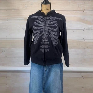 Gymboree Stitched Skeleton Hooded Zip Up - Picture 1 of 7