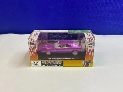 M2 MACHINES 1/64 AUTO DRIVERS 1969 DODGE CHARGER DAYTONA HEMI R21 PINK CHASE - Image 1 of 4
