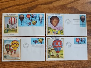 4 - U.S. Colorano Silk 1983 Hot Air Ballooning 200th Anniversary FDC's - Picture 1 of 1