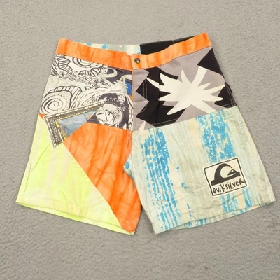 VINTAGE Quiksilver Boardshorts Men 32 Made in USA Swim Trunks Graffiti Surfer - Image 1 of 4