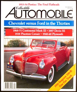 COLLECTIBLE AUTOMOBILE April 1992 - Picture 1 of 2