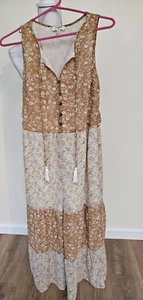 Umgee Wide Leg Jumpsuit Size Small Boho Sleeveless Tassel - Picture 1 of 5