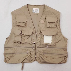 VTG Orvis Vest Mens Medium Khaki Fly Fishing Canvas Tac-L-Pac Outdoor - Picture 1 of 15