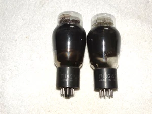 2 x 6B4G Tung-Sol Tubes *Black Glass*Super Strong Pair* - Picture 1 of 5