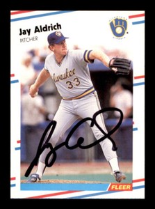 1988 Fleer - Jay Aldrich - On Card Autograph
