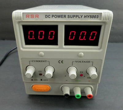 Fuente de alimentación regulada variable 0-30 VDC 5 amperios RSR HY5003 completa Foto 1 de 4