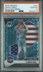2020-21 Mosaic LaMelo Ball Green Prizm Mislabeled REACTIVE 257 PSA 10 RARE 1/1 - Picture 1 of 2