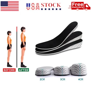 Men Women Invisible Height Increase Insoles Heel Lift Taller Shoe Inserts Pad US - Picture 1 of 7