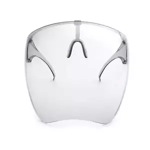 Futuristic Oversized Unique Rave Festival Clear Full Face Shield Sunglasses - Picture 1 of 2
