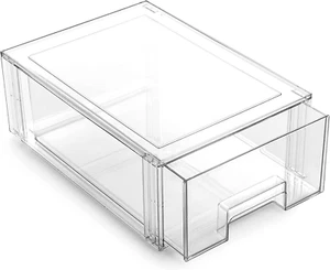 | Stackable Storage Drawers, Large - Clear | the CRATE COLLECTION | Storage Bins - Picture 1 of 12