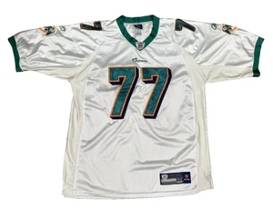 Men's Size 52 Jake Long 77 Miami Dolphins NFL Reebok On Field Jersey White - Picture 1 of 11