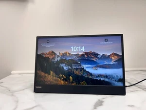Lenovo ThinkVision M15 15.6" FHD IPS LED Monitor - Raven Black OPEN BOX/USED - Picture 1 of 5