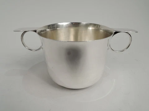 Edwardian Cup Antique Double-Handled Bowl English Sterling Silver Frazer 1901 Cover