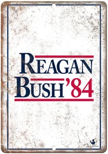 Regan Bush '84 Political Campaign Poster 12" x 9" Reproduction Metal Sign - Picture 1 of 1