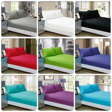 1000TC Ultra SOFT - 3 Pcs FITTED Sheet Set(No Flat)Queen/King/Super Size Bed New