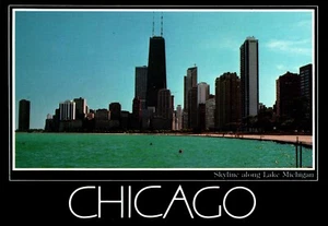 Postal del horizonte de Chicago a lo largo del lago Michigan sin publicar - Imagen 1 de 2