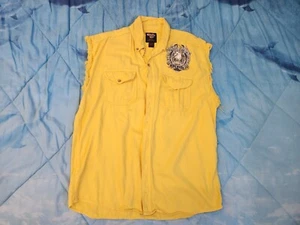 Daytona bike week sleeveless button up vest 2x yellow - Picture 1 of 2