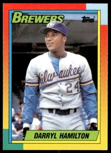 1990 Topps Traded #35T Darryl Hamilton Milwaukee Brewers Baseballkarte - Bild 1 von 2