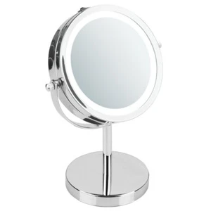 Lighted Free Standing Vanity Makeup Mirror for Bathroom Countertop, Chrome - Picture 1 of 3