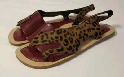 Sandalia Jeffrey Campbell LINQUE Cheetah Animal Print Vino Talla 6 Foto 1 de 2