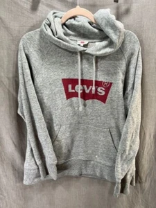Levis Sweater Boys Medium Gray Logo Pullover Long Sleeve Hoodie Kids - Picture 1 of 10